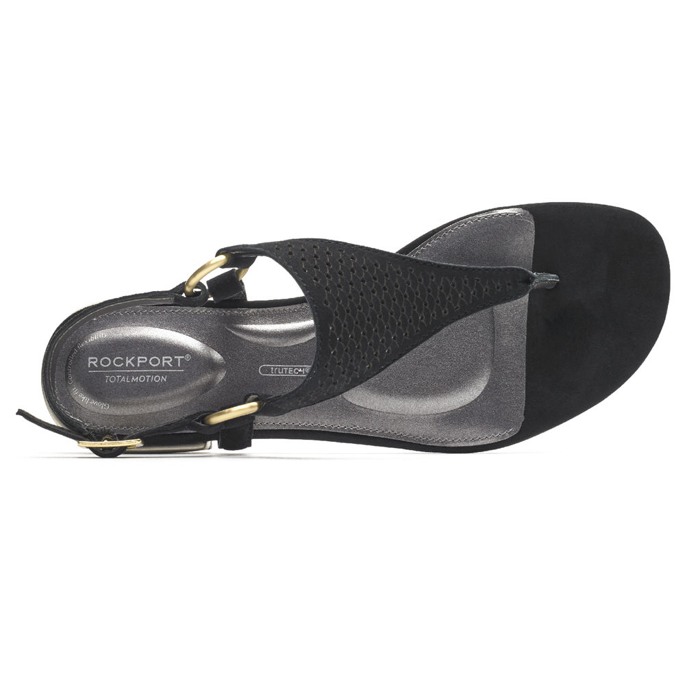 Rockport Sandaler Dame Svart - Total Motion Zosia Thong - ICPK40152